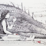 дракон рисунок девушка